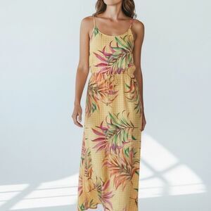 Bluesteel Floral Print Summer Boho Dress Midi/ Maxi Length in Size Medium